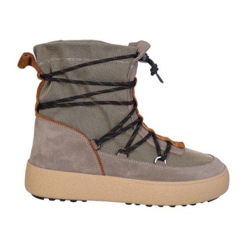 Moon Boot Beige Sportiga Ankelboots med Dragsko Beige, Herr