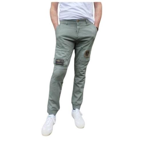 Aeronautica Militare Bomulls Joggingbyxor med Anti-G Fickor Green, Her...