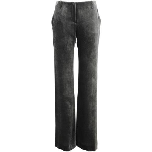 Alberta Ferretti Straight Trousers Gray, Dam