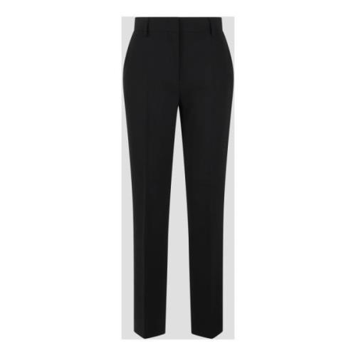 Alberta Ferretti Slim Fit Ull Canvas Byxor Black, Dam