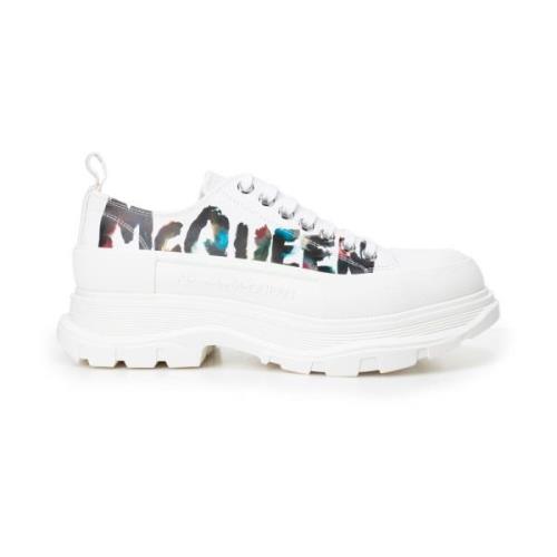 Alexander McQueen Graffiti Logo Sneakers för Män White, Herr