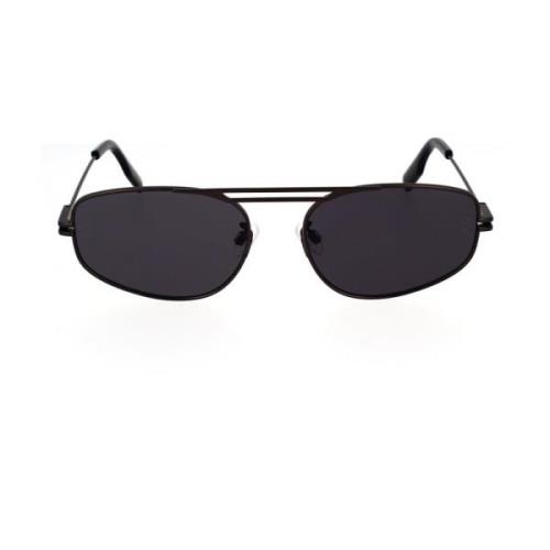 Alexander McQueen Geometrisk Metall Solglasögon Black, Unisex