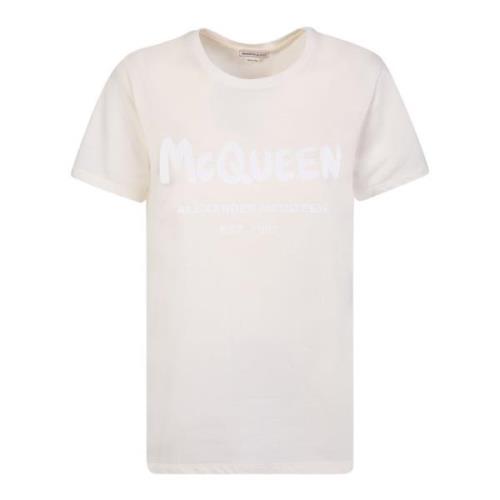 Alexander McQueen Graffiti Rosa T-Shirt Pink, Dam