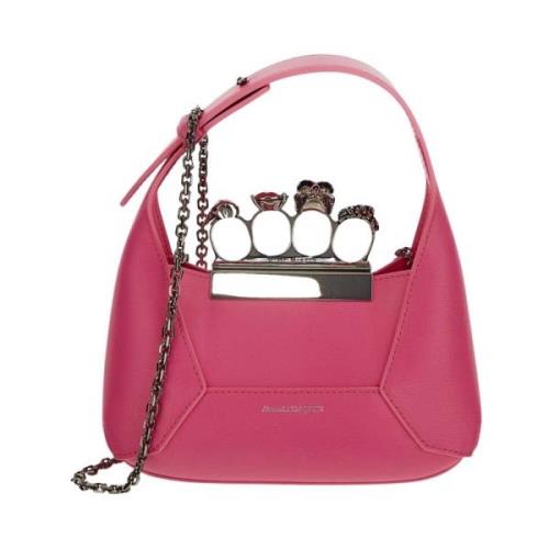 Alexander McQueen Psykedelisk Rosa Läder Hobo Mini Väska Pink, Dam