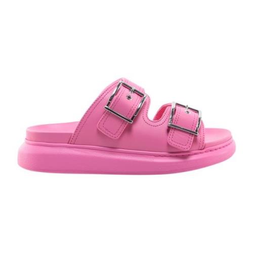 Alexander McQueen Rosa Läder Sandaler Ss23 Pink, Dam