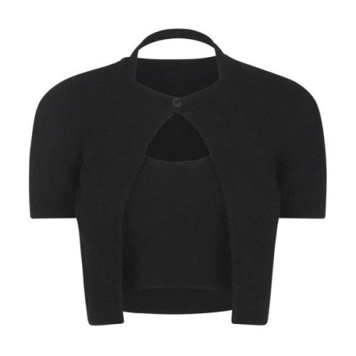 Alexander Wang Svarta tröjor med Hybrid Halter Cardigan Pullover Black...