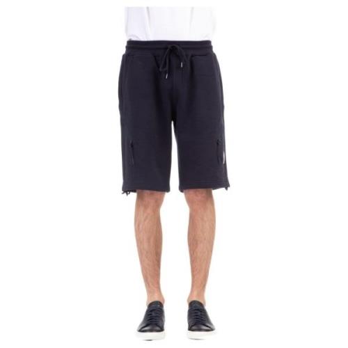 C.p. Company Blåa Cargo Shorts med Dragsko i Midjan Blue, Herr