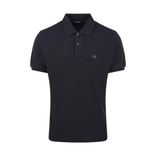 C.p. Company Svart 24/1 Piquet Polo Shirt Black, Herr