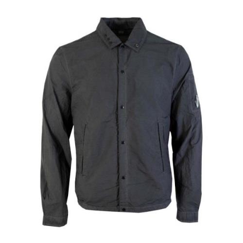 C.p. Company Svart Tech Fabric Overshirt Jacka Black, Herr