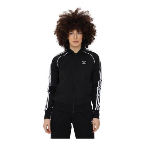 Adidas Originals Svart Sweatshirt med Dragkedja för Kvinnor Black, Dam