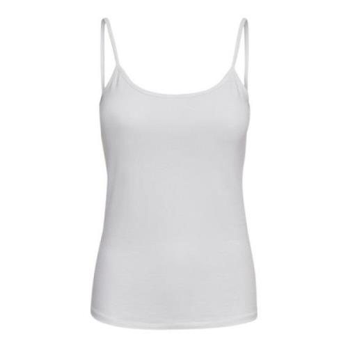 Only Bomull Singlet Topp White, Dam