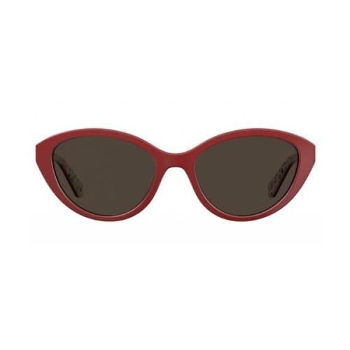 Love Moschino Ovala solglasögon för kvinnor Red, Dam