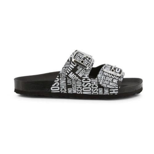 Love Moschino Lädersliders för Kvinnor - V?r/Sommar Kollektion Black, ...