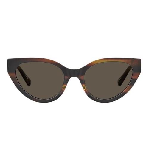 Love Moschino Dam Cat-Eye Solglasögon med Brun Lins Brown, Dam