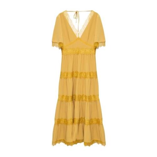 AllSaints Maxi klänningar Yellow, Dam