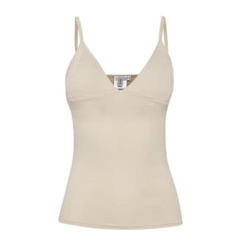 Gestuz Stilfull Ärmlös Cami Top Beige, Dam