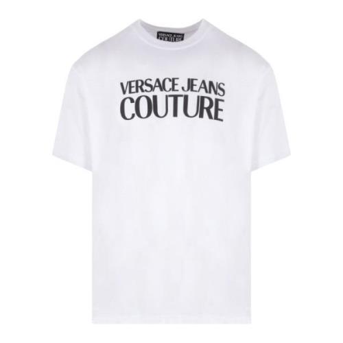 Versace Jeans Couture Ikoniskt Logotyp Bomullssweatshirt för Män White...