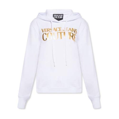 Versace Jeans Couture Huvtröja with logo White, Dam