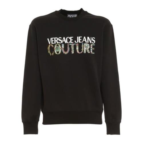 Versace Jeans Couture Logo Tryckt Sweatshirt Black, Herr