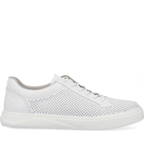 Rieker Vita lädersneakers för män White, Herr