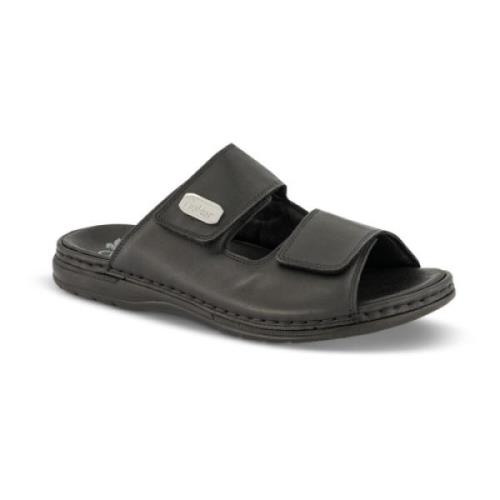 Rieker Komfortabel Herrsandal i Svart Skinn Black, Herr