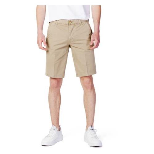 Blauer Enfärgade avslappnade shorts för män Beige, Herr