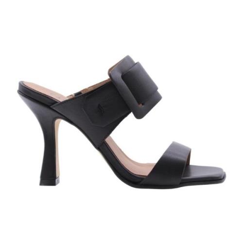 Carmens Tecktonik Heeled Mules Black, Dam