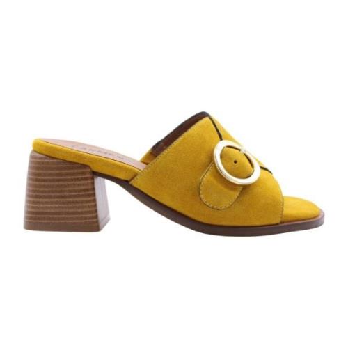 Carmens Heeled Mules Yellow, Dam