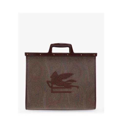 Etro Shopper väska med logotyp Red, Dam
