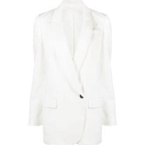 Brunello Cucinelli Bomullsblazer - Tidlös och mångsidig White, Dam