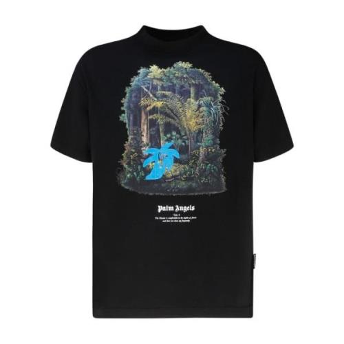 Palm Angels Jungle Print Grafisk T-shirt Black, Herr