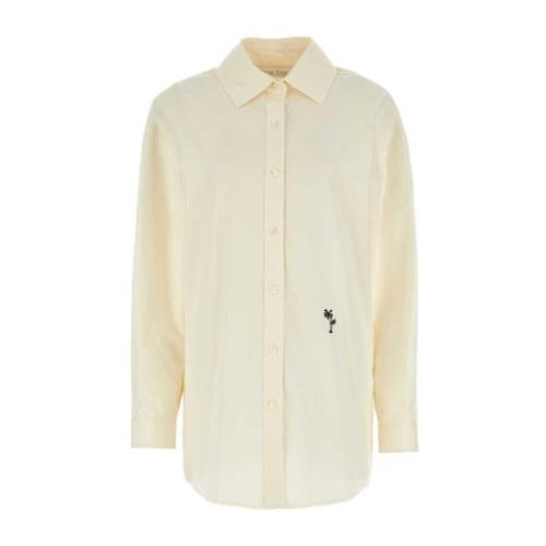 Palm Angels Stilfull Blus för Kvinnor - Camicia Beige, Dam