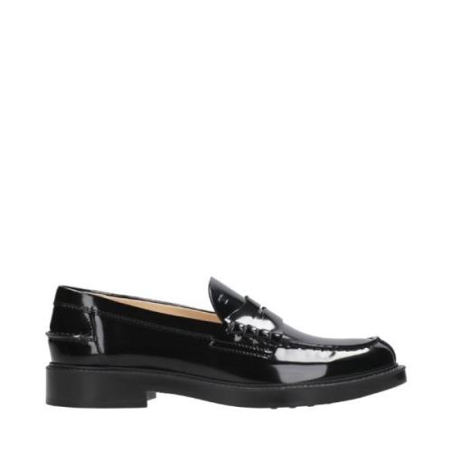 Tod's Svarta Läder Moccasin Loafers Black, Dam