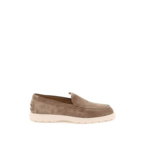 Tod's Monogram Suede Loafers Beige, Herr