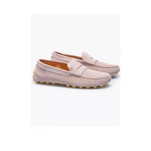 Tod's Beige Rosé Croûte de Cuir Loafers för Kvinnor Pink, Dam