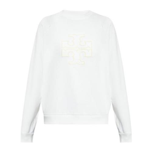 Tory Burch Bomullssweatshirt med logotyp White, Dam