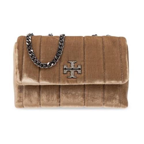 Tory Burch ‘Kira Small’ velour axelväska Beige, Dam