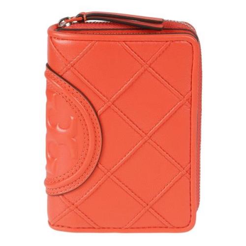 Tory Burch Mjuk Bifold Plånbok - Stilfull och Hållbar Orange, Dam