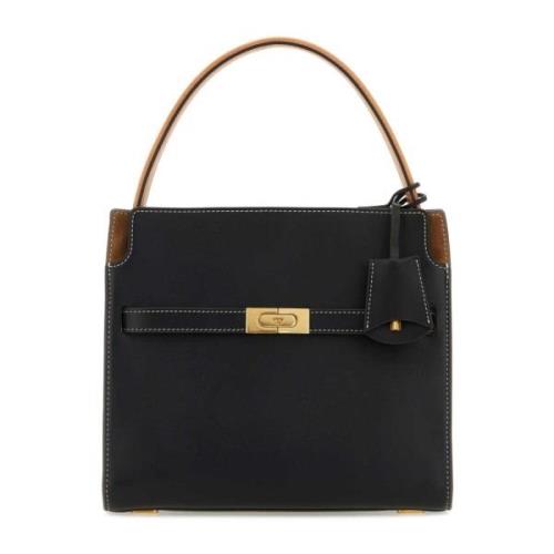 Tory Burch Dubbel Lee Radziwill Läderhandväska Black, Dam