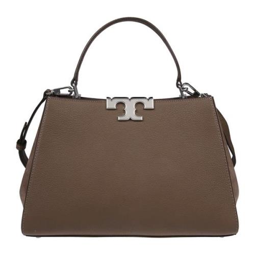 Tory Burch Eleanor Pebbled Stachel Väska Brown, Dam