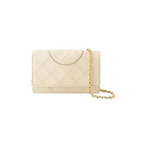 Tory Burch Läder axelremsvskor Beige, Unisex