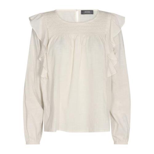 MOS Mosh Blus med Volanger White, Dam