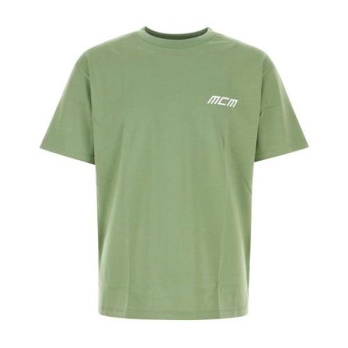 MCM Grön Bomull Oversize T-Shirt, Avslappnad Stil Green, Herr