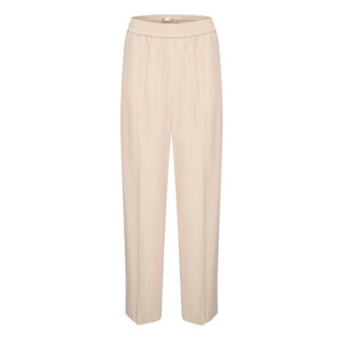 InWear Lösa och bekväma straight byxor Beige, Dam