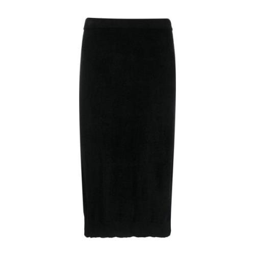 Filippa K Svart Chenille Stickad Kjol Black, Dam