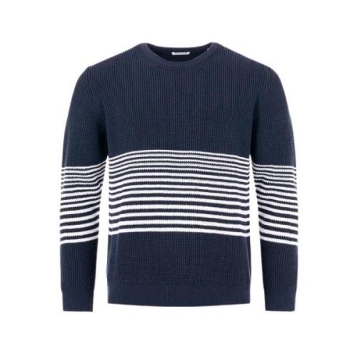 Knowledge Cotton Apparel Classic waffle sweater Blue, Herr