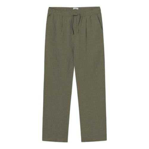 Knowledge Cotton Apparel Straight Trousers Green, Herr