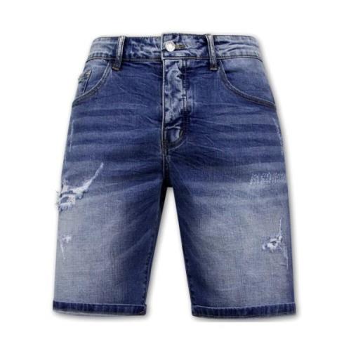 Enos Herrbyxor i stretchmaterial - Jeansshorts - Blå Blue, Herr