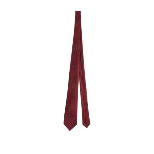 Kiton Silkesblommig Bordeaux Slips Red, Herr