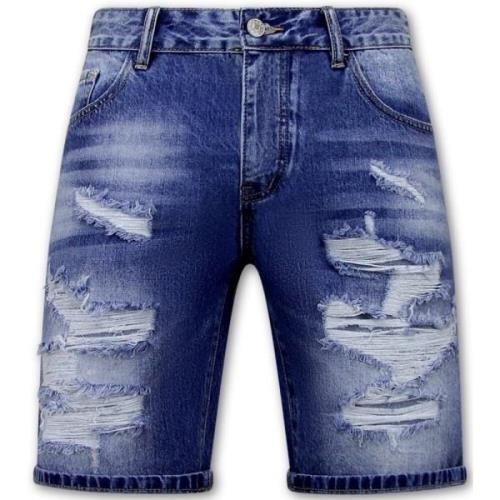 Enos Billiga Korta Jeansshorts - 9053 Blue, Herr